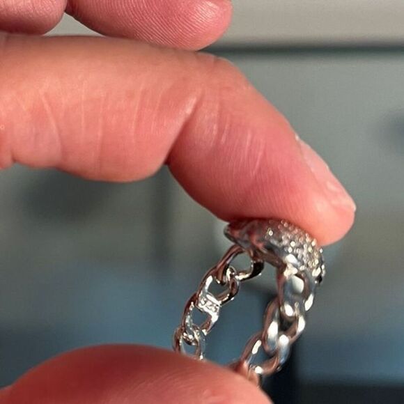 The Open Heart Ring adjustable link ring in 925 - Picture 3 of 6